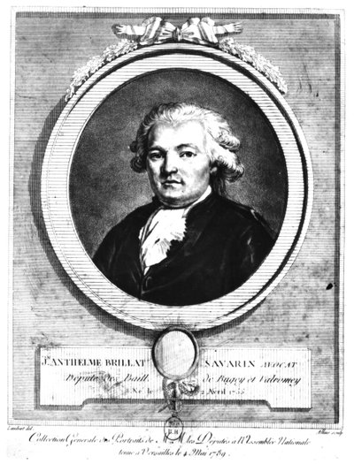 Portrait of Jean-Anthelme Brillat-Savarin Engraved by Lambert by Louis Jean Allais
